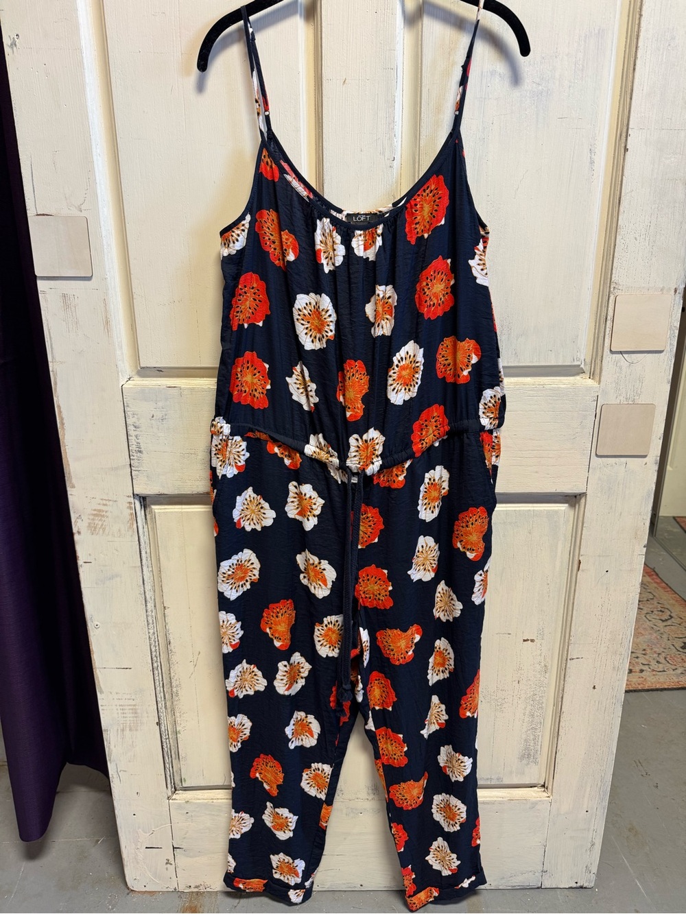 Women’s LOFT Blue Floral Jumpsuit